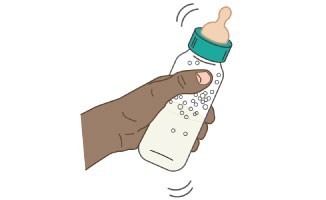 Shaking 2024 baby bottle